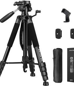 JOILCAN Tripod Camera Tripods, 74" Tripod for Camera Phone Video Recording, Heavy Duty Cameras Tripod Stand, Professional Travel DSLR Tripods Compatible with Canon iPhone, Max Load 15 LB