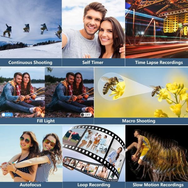 Digital Camera for Photography, 4K Vlogging Camera for YouTube 3" 180° Flip Screen 18X Digital Zoom Compact Retro Cameras with 32GB TF Card & 2 Batteries, Black - Image 5
